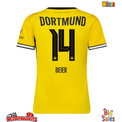 Borussia Dortmund Maximilian Beier #14 Replica Home Stadium Shirt for Women 2026-27 Short Sleeve